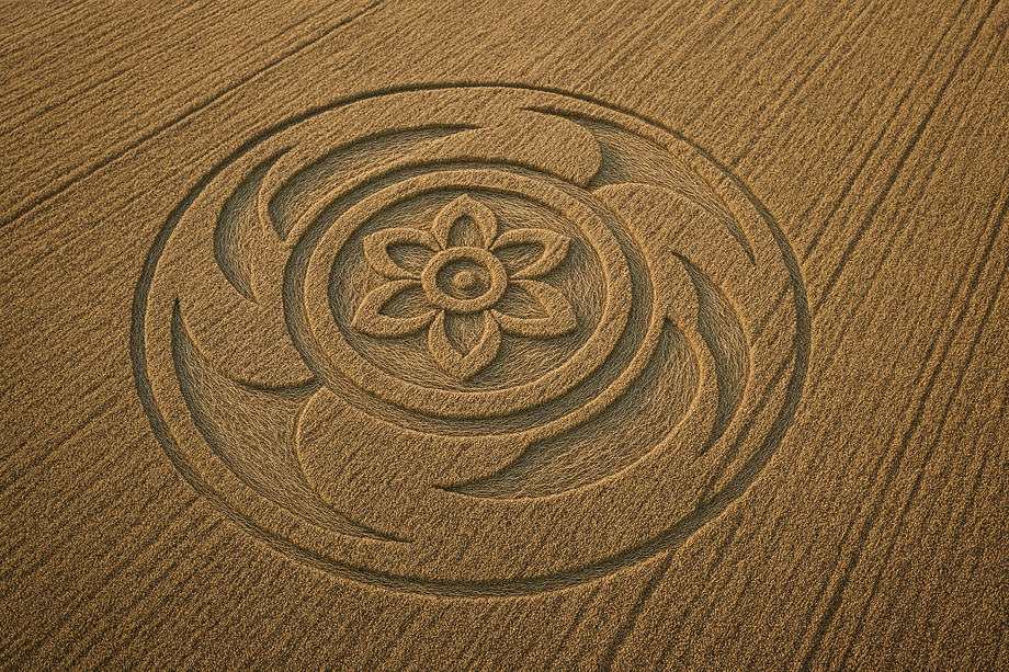 CROP CIRCLE Ulah Alien? Pola Aneh Muncul Semalam di Ladang